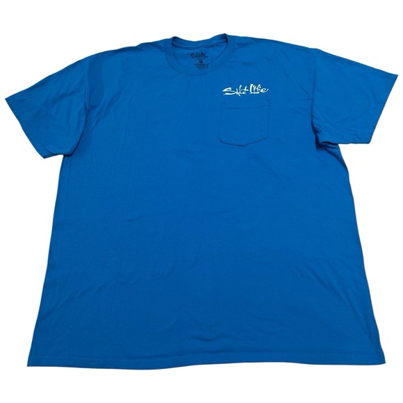 Salt Life Other - Salt Life Shirt Men's 2XL Bright Blue Coastal Surf Hooks Fishing Graphic Tee